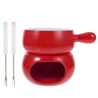 Oster Titanium-Infused DuraCeramic 3-Quart Fondue Pot, Eggshell/Red  (FPSTFN7700R-TECO) 