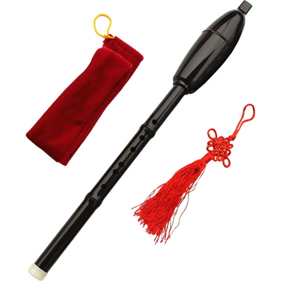 1 Set of Practical Traditional Folk Wind Instrument Bawu with Storage Bag Resin Instrument(B Flat)