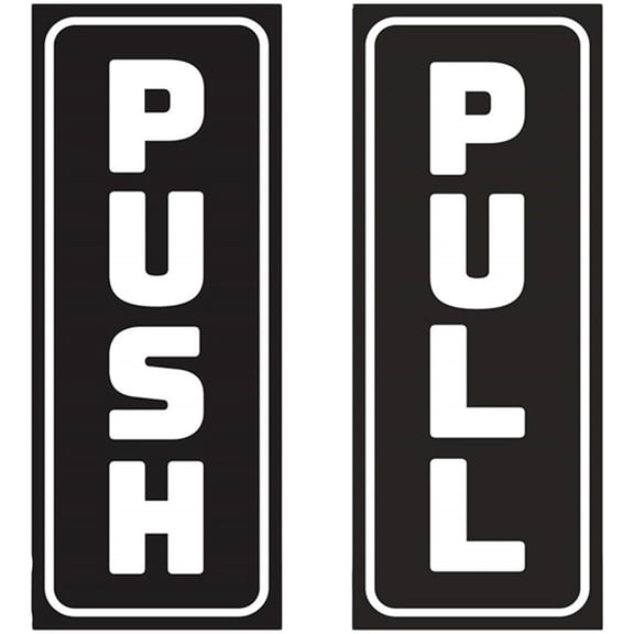 1 Set of Reusable Pull Push Stickers Delicate Door Reminding Signs Hollowed Door Stickers