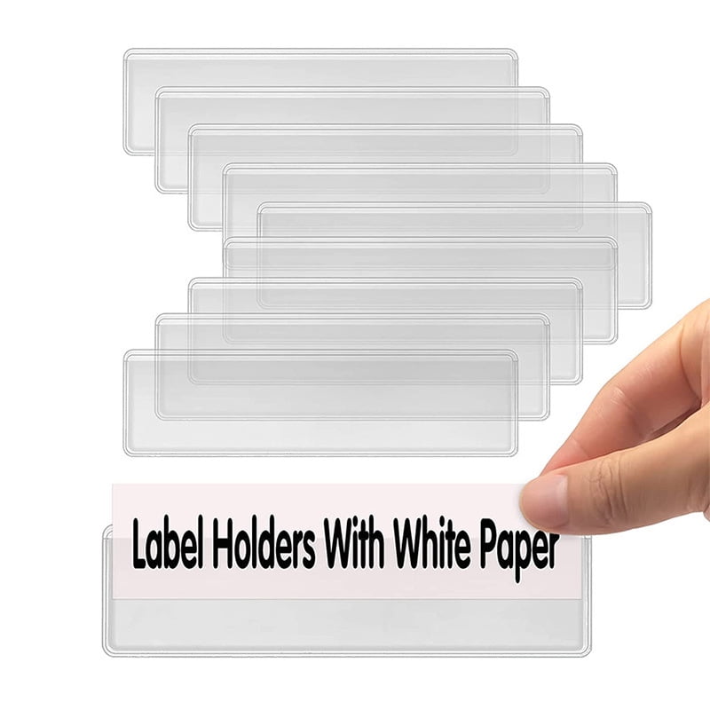 1 Set of Self Adhesive Label Holders Clear Label Pockets Transparent