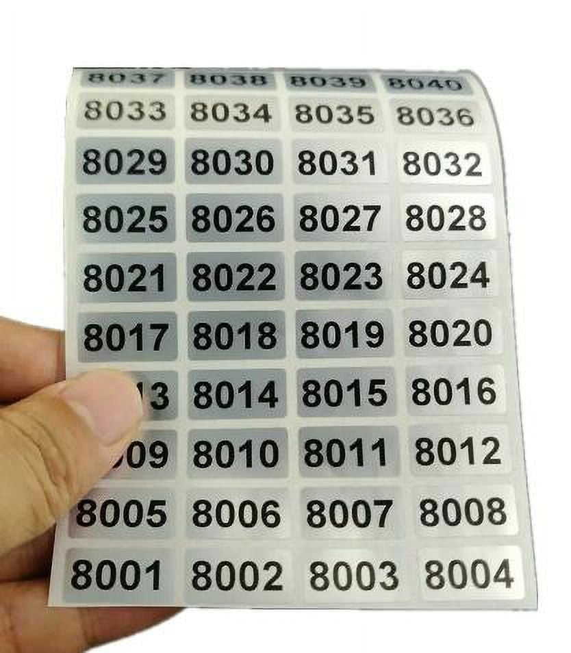 1 Set of SelfAdhesive Number Stickers Rectangular Number Stickers Removable Number Stickers