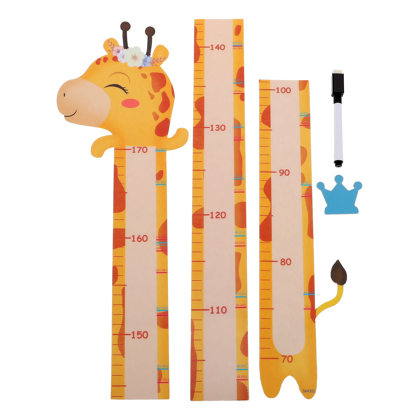 1 Set of Self adhesive Height Ruler Wall Decal Animal Design Sticker ...