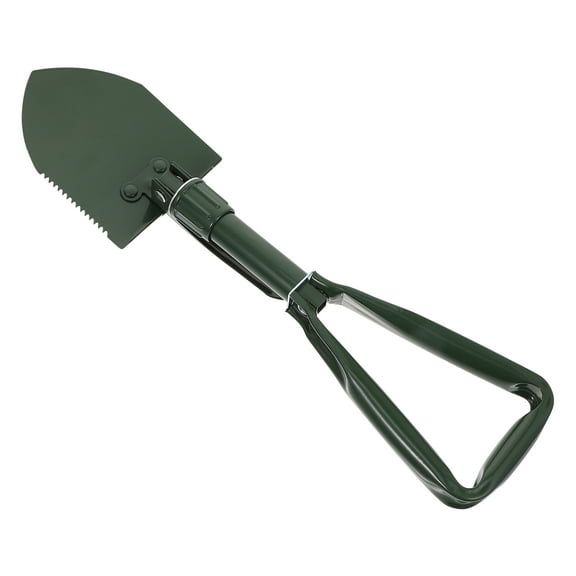 Green Outdoor Folding Shovel with Canvas Bag for Snow or Sand Lightweight Stainless Steel Durable 1