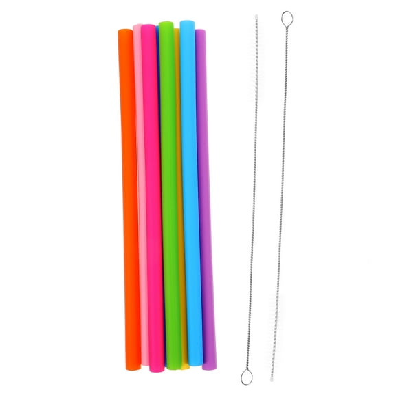 1 Set of Silicone Jar Straw Silicone Straw with Clean Brush Reusable Silicone Colorful Straws