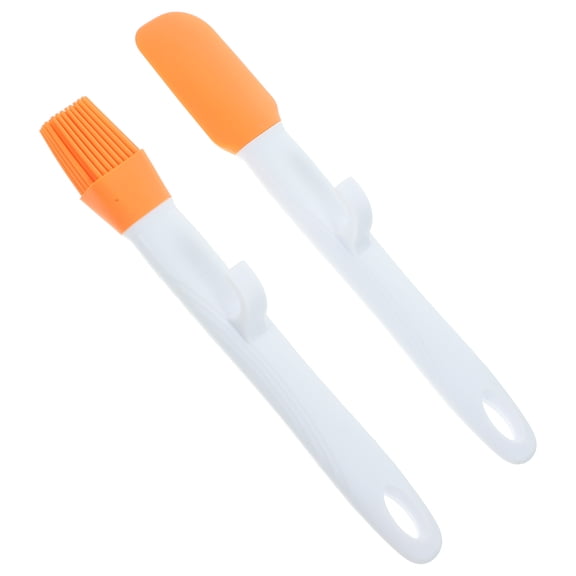 Silicone Spatula and Pastry Oil Brush Set - 1 Piece Cake Scraper, Basting Brush for Baking and Cooking Kitchen Tools