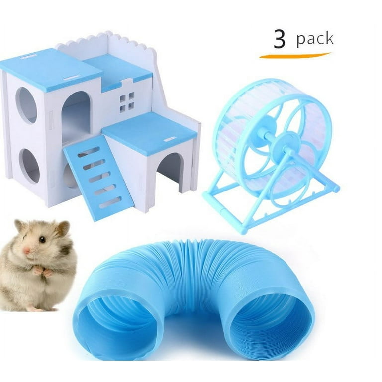 1 Set of Small Hamster Playhouse Foldable Hamster Tunnel Funny Hamster Wheel Kit Pet Toy