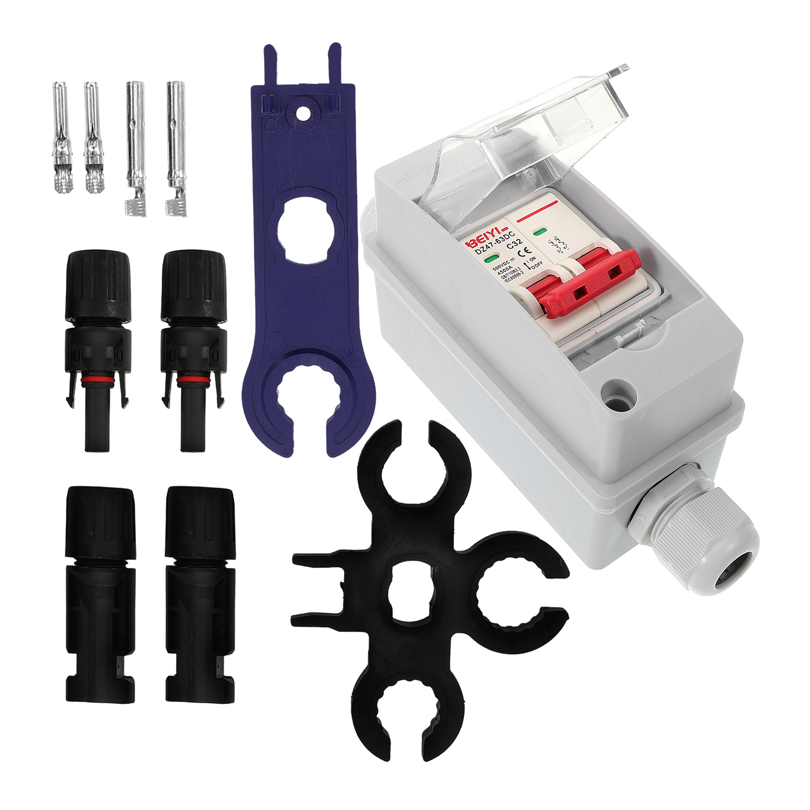 1 Set of Solar Junction Power Distribution Junction Box Electrical Box Plastic Distribution Protection Box