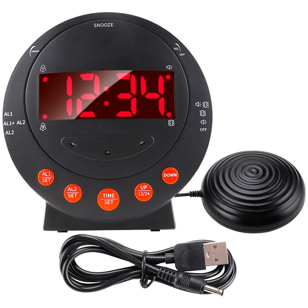 1 Set of Strong Vibrating Alarm Clock with Bed Shaker Deafmutes