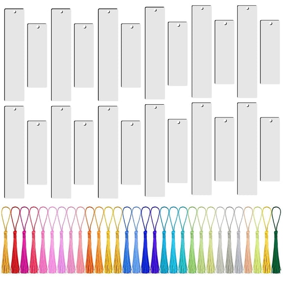 1 Set of Sublimation Bookmarks with Tassel Blank Page Markers DIY Sublimation Bookmark Blank
