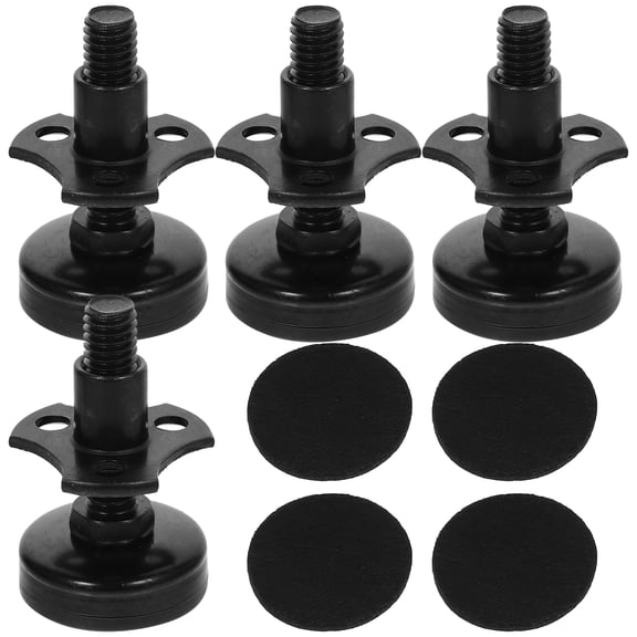 FONDOTIN Adjustable Furniture Leveling Feet, Black Carbon Steel and Nylon, Ideal for Tables, Chairs, Cabinets, and Various Furniture
