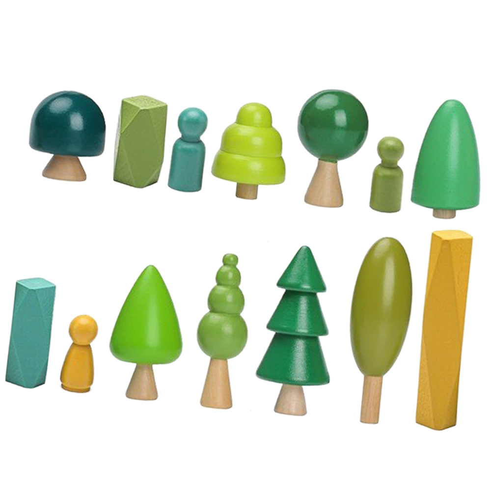 1 Set of Toddlers Forest Tree Playthings Wearresistant Wooden Tree Toy