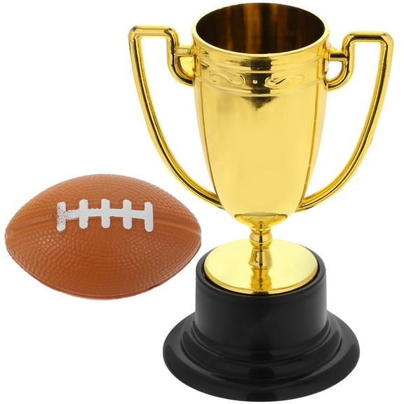 HEMOTON Yellow Plastic and PU Kids Trophy with Smooth Surface and Special Shape for Games and Parties 1 set