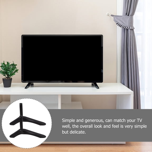 LIOOBO 1Set Universal TV Stand Black Stable Triangle Base Tabletop TV Support Holder for 20 to 55Mm Hole Distance