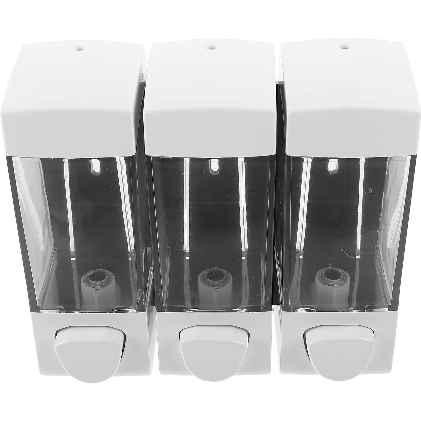 1 Set of Wall Mounted Soap Dispenser Bathroom 3 Chambers Clear Liquid ...