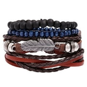 1 Set of Woven Leather Wrist Chain Adjustable Bracelets Fashion Bangle Simple Jewelry for Woman Girl Lady