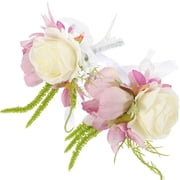 HOOWIFFY Assorted Silk Bridal Wrist Corsage Flowers for Rustic Wedding Decor and Elegant Bridesmaid Accessories