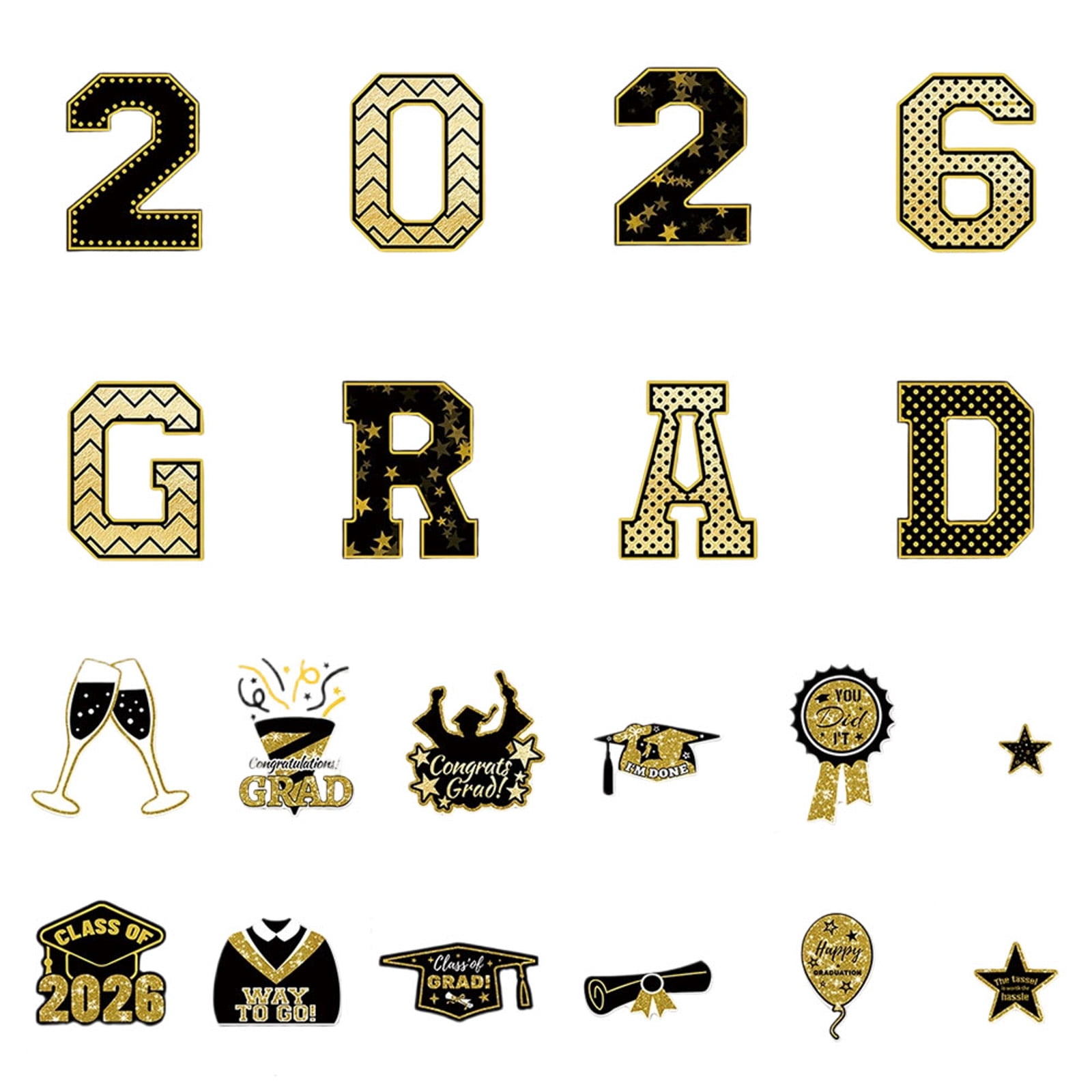 1 Sets 2026 Graduation Car Sticker Decoration, Congrats Grad 2026 Refrigerator Garage Door Stickers, Class of 2026 Graduation Car Decal for Decor Graduation Party Supplies
