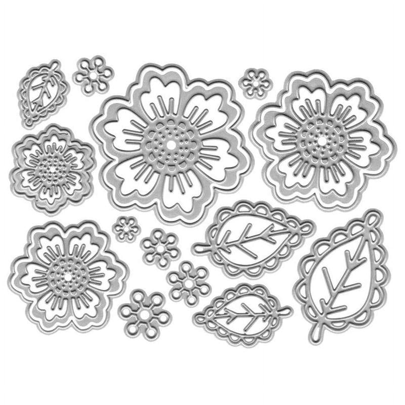 1 Sets Flower Metal Cutting Dies Flowers Leaves Embossing Stencils