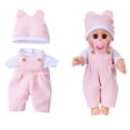 thumbnail image 1 of 1 Sets of Baby Doll Clothes for 12-14 Inch Baby Dolls, 2 Pcs Doll Clothes and Baby Doll Accessories Set with Hats fits Pretend Play Toys for Kids 3+, 1 of 6