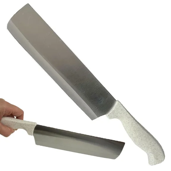 1 Sharp Cleaver Knife 8" Blade Stainless Steel Wheat Fiber Kitchen Professional
