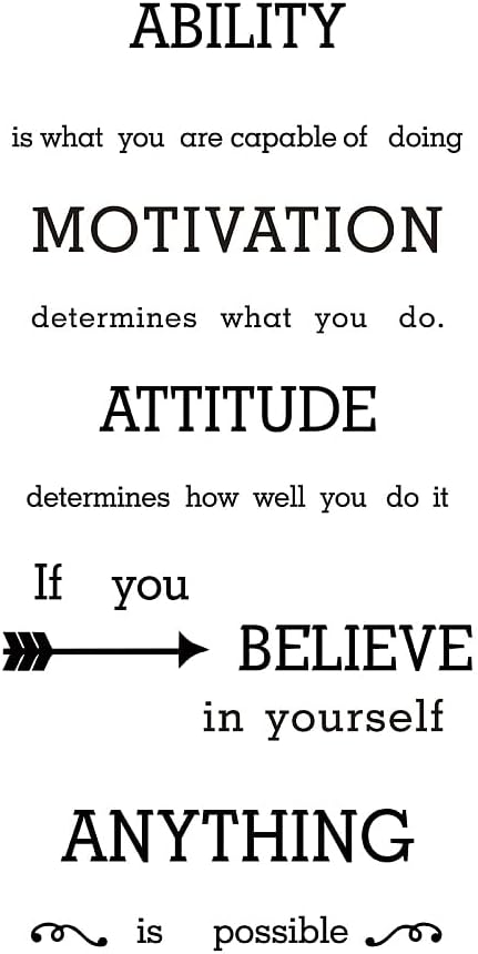 1 Sheet Ability Motivaion Attitude Quotes Wall Stickers Vinyl Wall ...