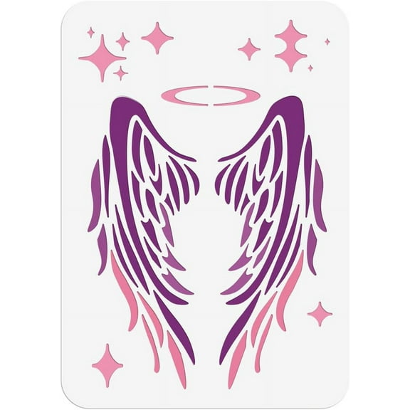 1 Sheet Angel Wing Painting Stencil 11.7x8.3 Inch Reusable DIY Art and Craft Stencils Hollow Out Drawing Painting Template
