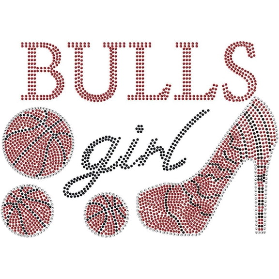 1 Sheet Basketball and High Heels Rhinestone Iron on Hotfix Heat Transfer Decal Bling Rhinestone Decals Rhinestone Heat Transfer Patch Clothing Repair Applique for T-Shirt Clothing Pants Bags