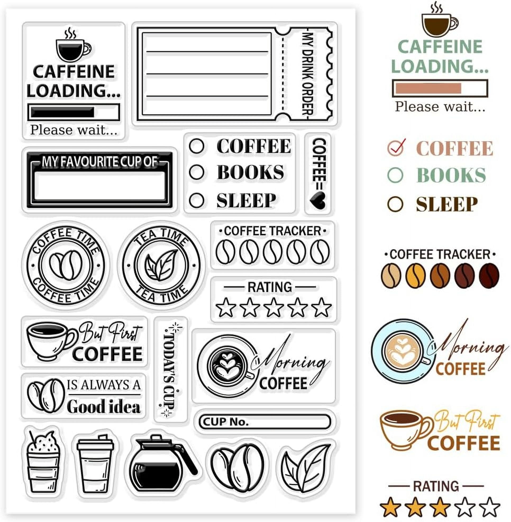 1 Sheet Coffee Tags Clear Stamps Coffee Bean Ticket Silicone Clear ...