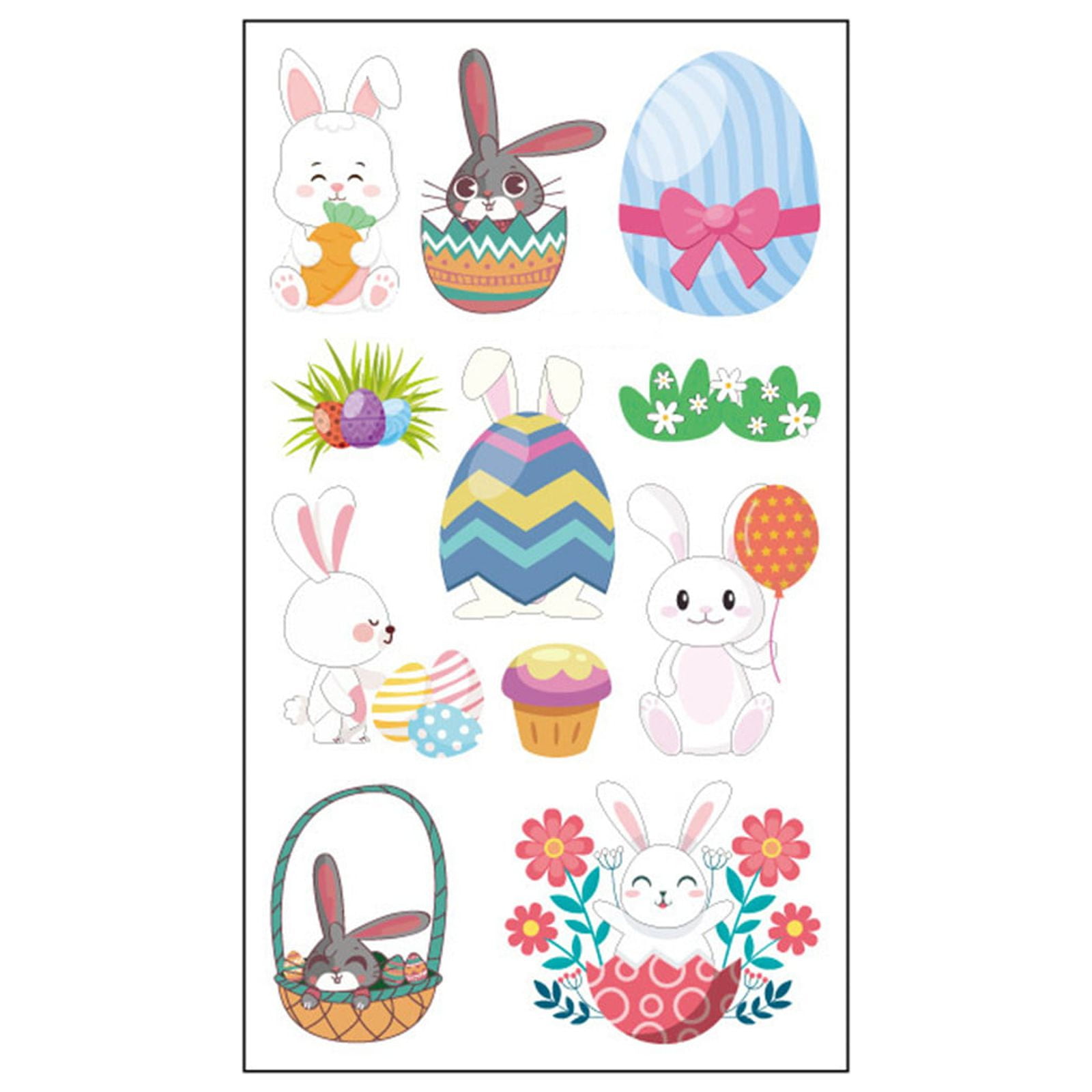 1 Sheet Easter Sticker Body Temporary Art Painting Easter Eggs Carrot