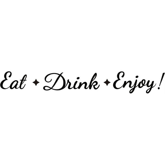 1 Sheet Eat Drink Enjoy Quotes Wall Stickers Vinyl Wall Decor Stickers DIY Saying Wall Art Decal Sticker Home Decoration