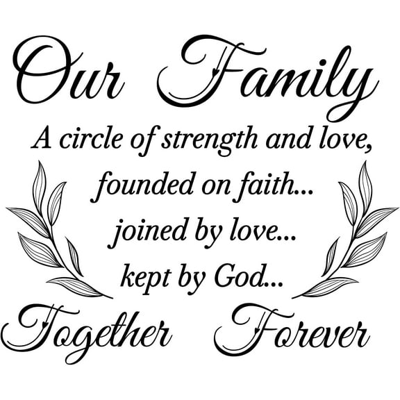 1 Sheet Our Family Quotes Wall Stickers Vinyl Wall Decor Stickers DIY Saying Wall Art Decal Sticker Home Decoration for Living Room Bedroom Bathroom Black(45x38cm) Black 1sheet