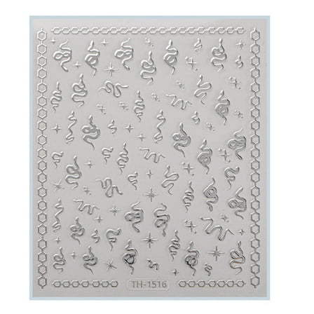 1 Sheet Fashion Nails Art Decals for Chinese New Year Manicure Decors with Cartoon Snake PatternsNail Salon Accessories