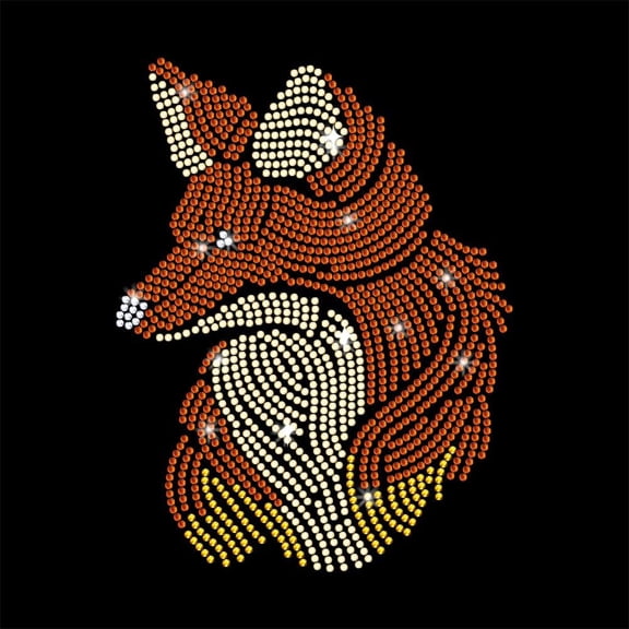 1 Sheet Glass Hotfix Rhinestone Iron on Appliques Costume Accessories for Clothes Bags Pants Fox 297x210mm creative