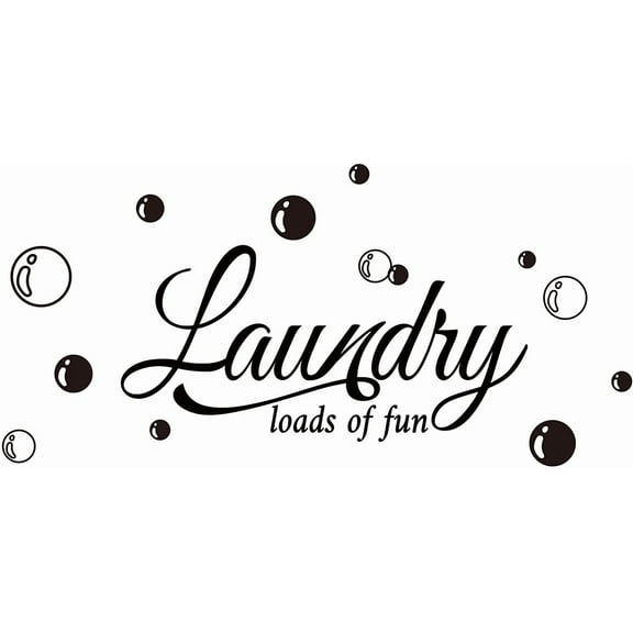 1 Sheet Laundry Quotes Wall Stickers Vinyl Wall Decor Stickers DIY Saying Wall Art Decal Sticker Home Decoration for Living Room Bedroom Bathroom Black(29x48cm) for DIY