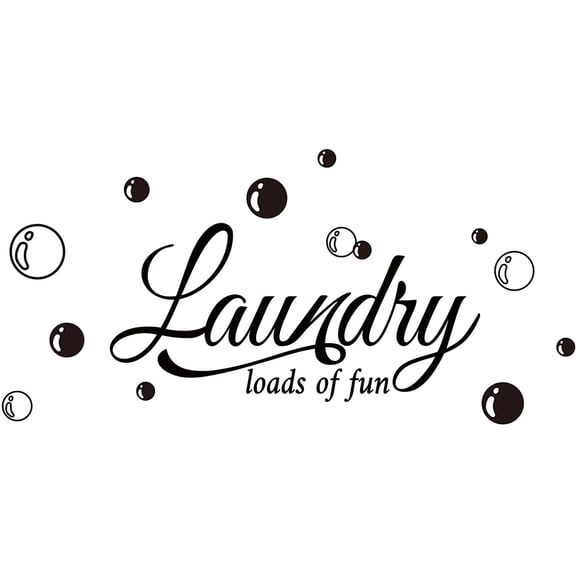 1 Sheet Laundry Quotes Wall Stickers Vinyl Wall Decor Stickers DIY Saying Wall Art Decal Sticker Home Decoration for Living Room Bedroom Bathroom Black(29x48cm)