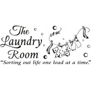 1 Sheet The Laundry Room Quotes Wall Stickers Vinyl Wall Decor Stickers DIY Saying Wall Art Decal Sticker Home Decoration for Living Room Bedroom Bathroom Black(27x59cm)