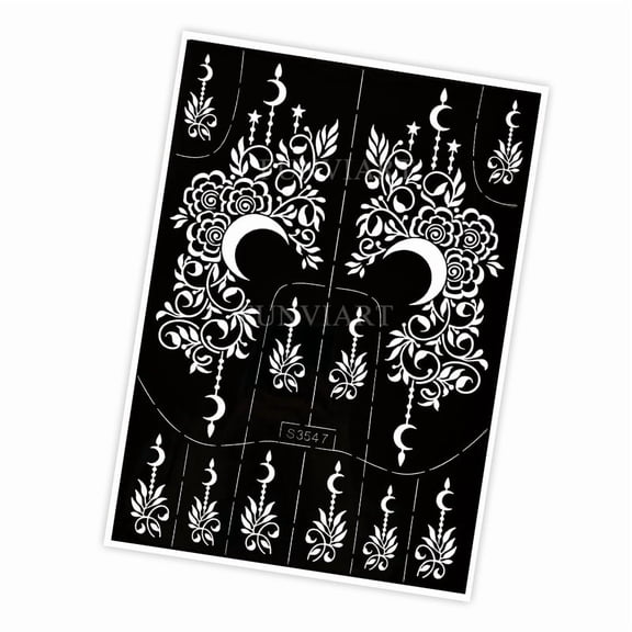 1 Sheet Moon Pattern Stencil Flower Henna Stencil Sticker Temporary Templates For Hand Foot Body Painting