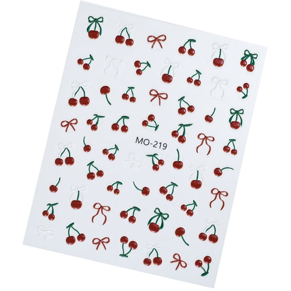 1 Sheet Nails Art Stickers Decals Self-Adhesive Cute Fruits Decoration Accessories for Girls and Women