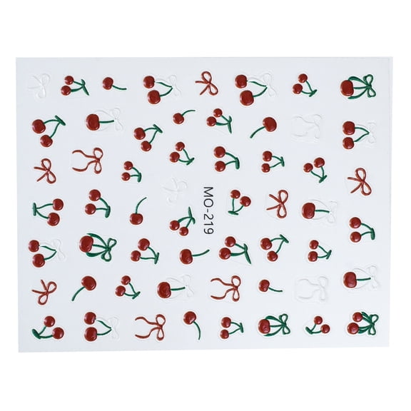 1 Sheet Nails Art Stickers Decals Self-Adhesive Cute Fruits Decoration Accessories for Girls and Women