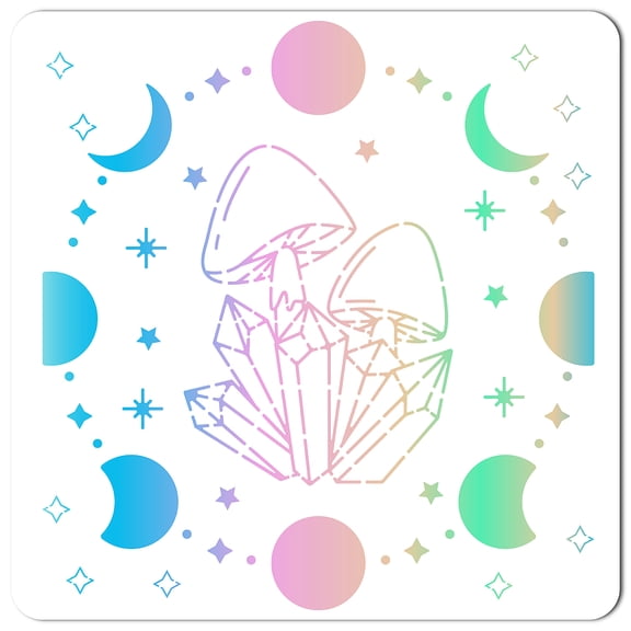 1 Sheet PET Plastic Drawing Painting Stencils Templates Square Creamy White Moon Pattern 30x30cm