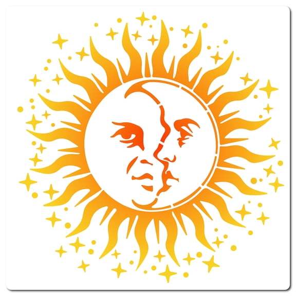 1 Sheet PET Plastic Hollow Out Drawing Painting Stencils Templates Square Sun Pattern 300x300mm