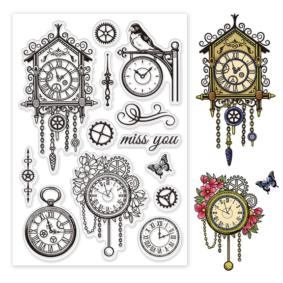 1 Sheet PVC Plastic Clear Stamps for DIY Scrapbooking Photo Album Decorative Cards Making Clock 160x110x3mm DIY