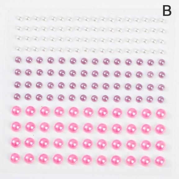 1 Sheet Plastic Semi-circular Pearl Decoration Stickers For DIY Face Beauty Makeup Nail Art Cell Phone Hair Accessories