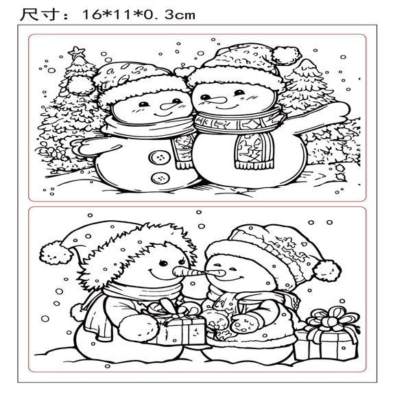 1 Sheet Plastic Stamps for DIY Scrapbooking Photo Album Decorative Cards Making Stamp Sheets Snowman 160x110mmDIY Mixed Color