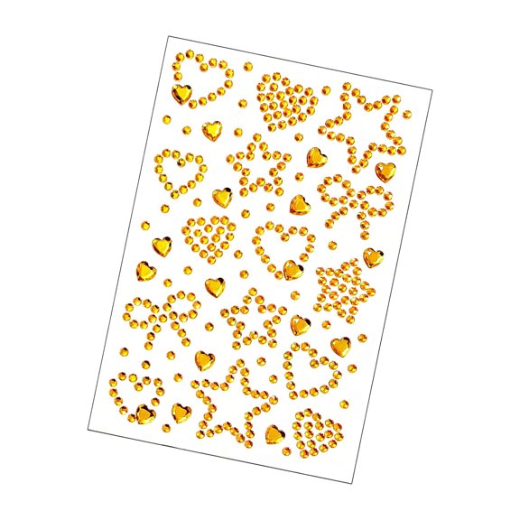 1 Sheet Rhinestones Sparkled Rhinestones Party Holiday Sticker Crafts Gemming Stickes Adhesive Face Jewelry Sticker