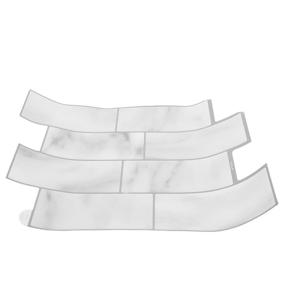 1 Sheet Self Adhesive 3D Effect Tile Wall Sticker for Renovation Tile Pattern Decal DIY Adhesive Backsplash for Kitchen and Bathroom