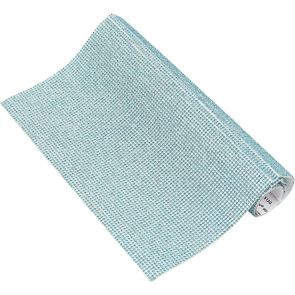 1 Sheet Self Adhesive Glass Rhinestone Stickers Sheets for Trimming Cloth Bags Shoes Car Phone Decoration Blue Zircon 40x24cm Rhinestone: 2.3~2.4mm