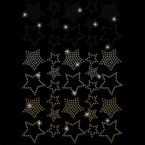 1 Sheet Star Rhinestone Iron on Hotfix Heat Transfer Decal Bling Rhinestone Decals Rhinestone Heat Transfer Patch Clothing Repair Applique for T-Shirt Clothing Pants Bags 11.698.27 Inch