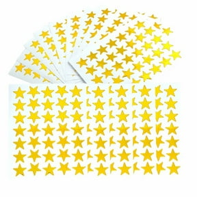 1 Sheet Star Stickers, Classroom Reward Stickers, Ideal for Reward Charts and More - 350 Star Sticker Labels per Sheet, Metallic Gold Sticker