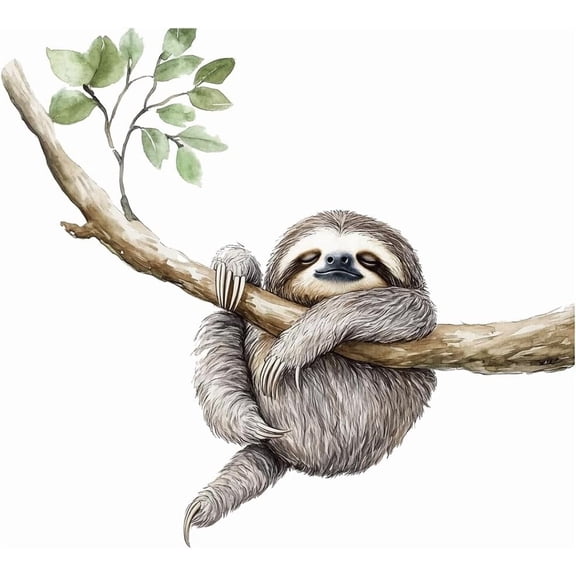 1 Sheet Translucent PVC Self Adhesive Wall Stickers Waterproof Building Decals for Home Living Room Bedroom Wall Decoration Sloth 600x350mm for DIY